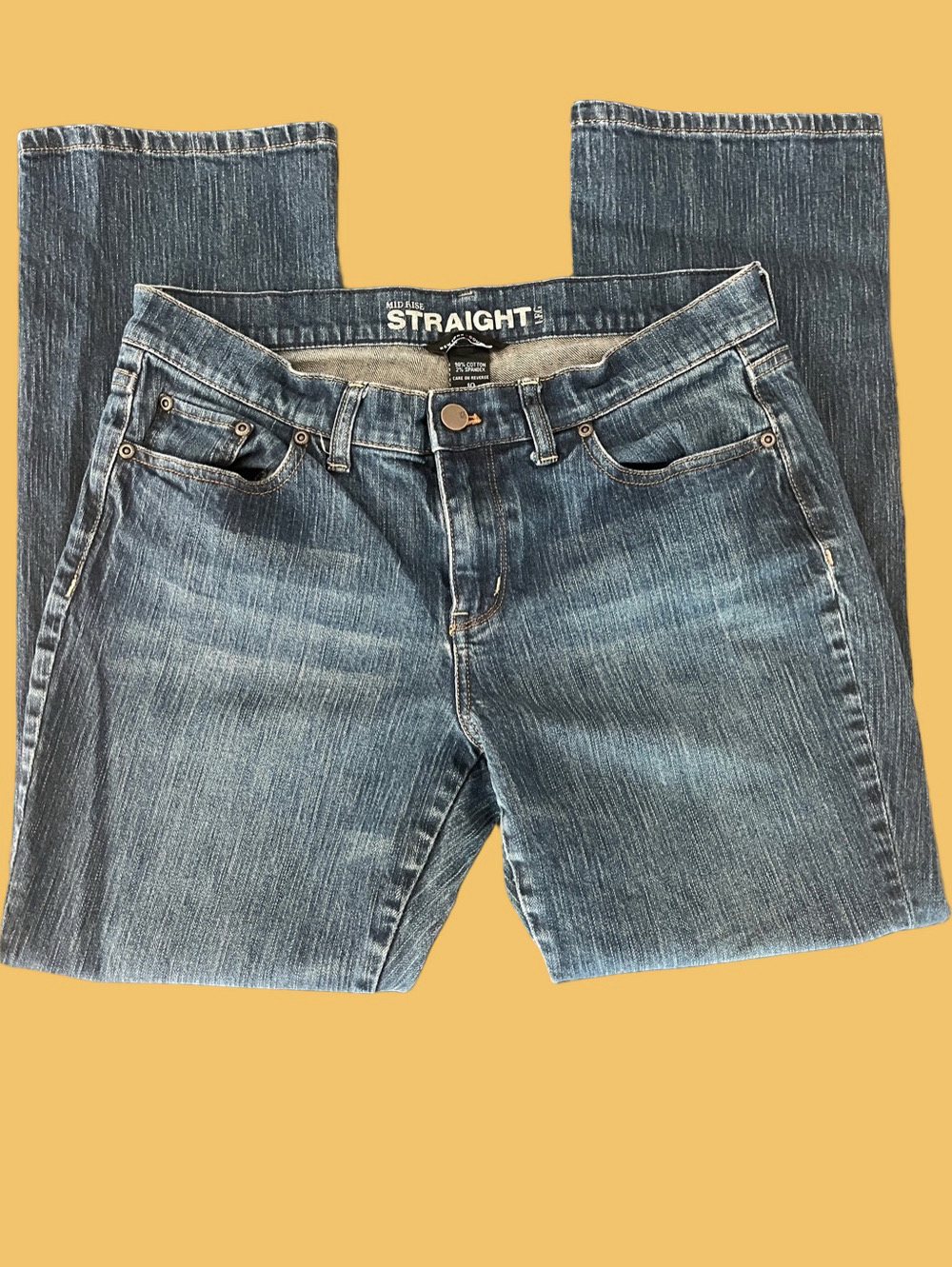 New York & Company Mid Rise Straight Leg Jeans